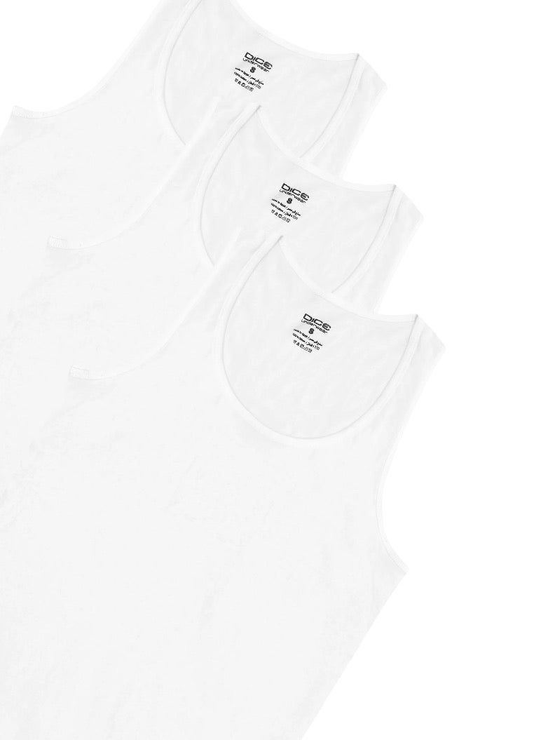 Dice® Men Cut Undershirt Bundle of 6 White Cut Shirts (100% Cotton) - Image 5